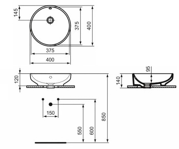 раковина IDEAL STANDARD I.LIFE B 40